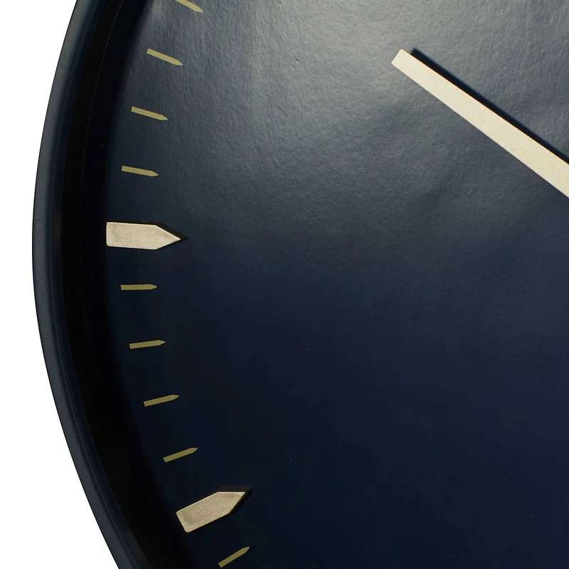 Black Glass Contemporary Wall Clock, 20" x 20" x 3"