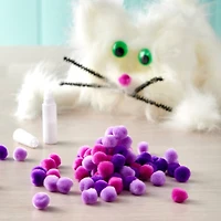 24 Packs: 100 ct. (2,400 total) 1/2" Mixed Purple Pom Poms By Creatology™