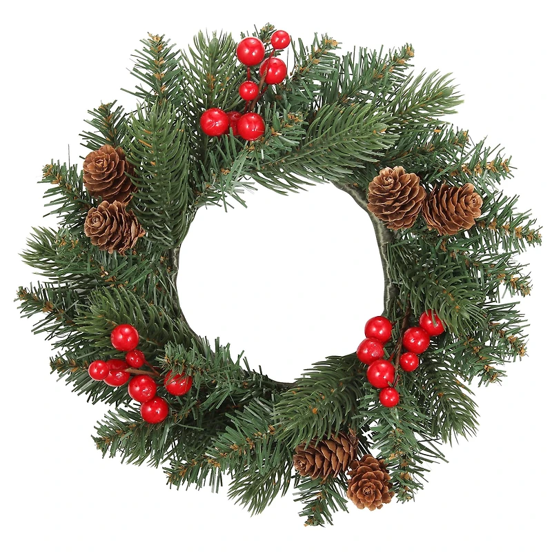 Red Berries & Pine Cones Classic Adjustable Candle Ring Set