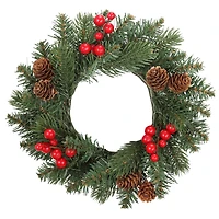 Red Berries & Pine Cones Classic Adjustable Candle Ring Set