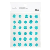 12 Packs: 30 ct. (360 total) Aqua Iridescent Pinwheel Bling Stickers by Recollections™