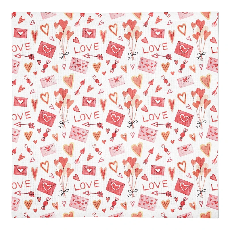 Valentine's Balloon & Note Beverage Napkin