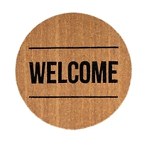 Hello Honey® Welcome Round Natural Coir Doormat