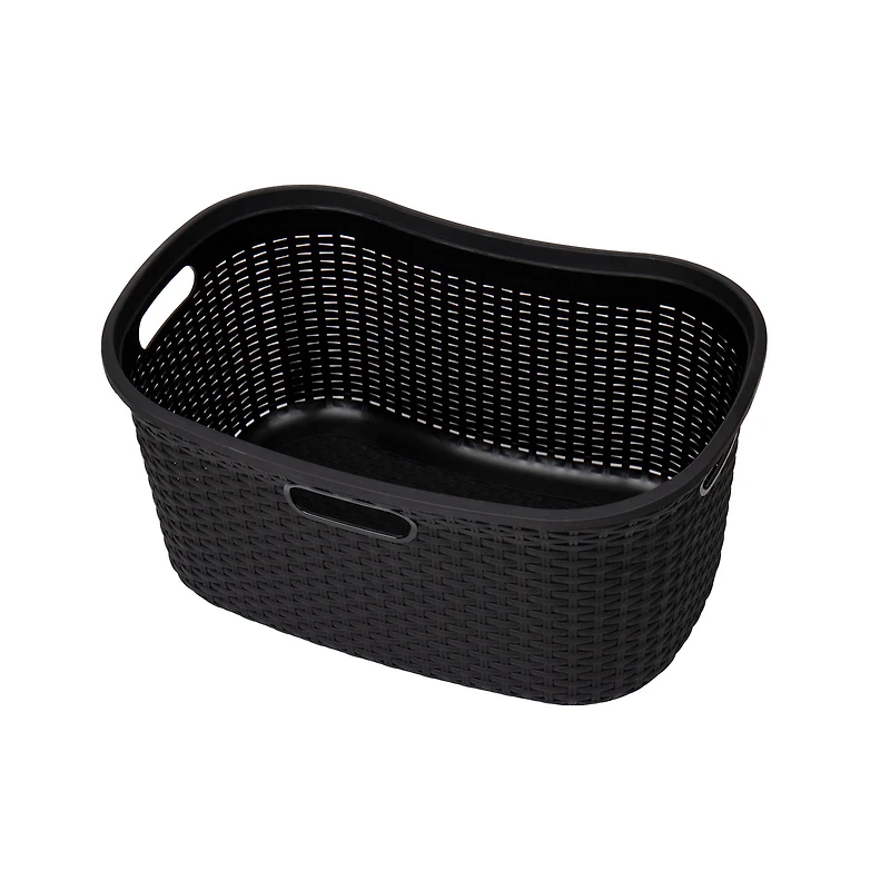 Mind Reader 23" Plastic Wicker Design Laundry Basket
