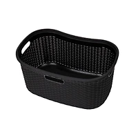 Mind Reader 23" Plastic Wicker Design Laundry Basket