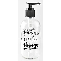8oz. Prayer Changes Things Glass Soap Dispenser