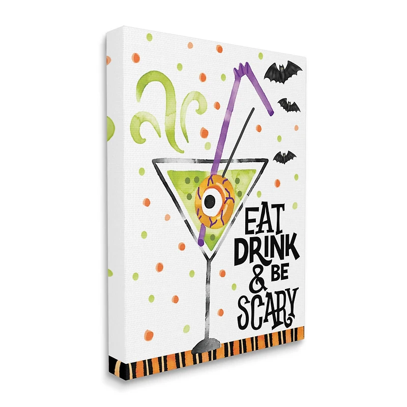 Stupell Industries Eat Drink & Be Scary Halloween Canvas Wall Art