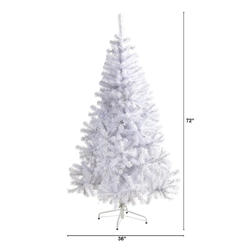 6ft. Pre-Lit White Artificial Christmas Tree, Clear LED Lights