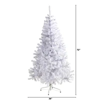 6ft. Pre-Lit White Artificial Christmas Tree, Clear LED Lights