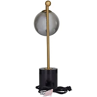 Silver Metal Orb Desk Lamp with Marble Base 6" x 15" x 19"
