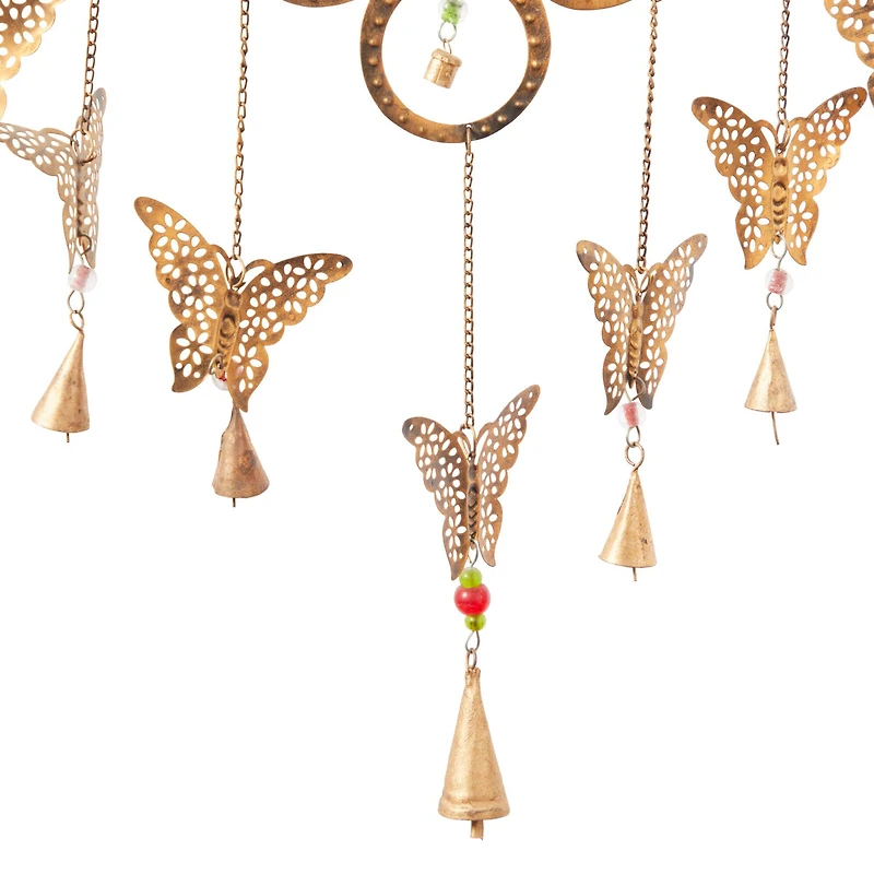 Brass Butterflies Metal Eclectic Windchime