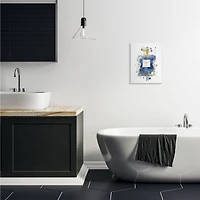 Stupell Industries Blue Pop Splash Glam Fragrance Bottle Canvas Wall Art