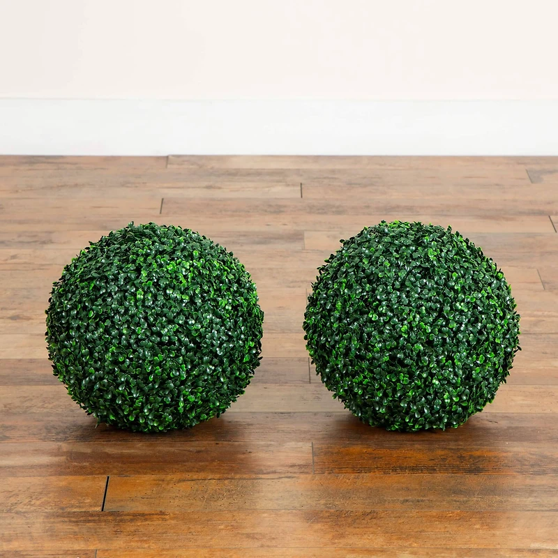 12in. UV Resistant Artificial Boxwood Ball (Indoor/Outdoor) - Set of 2