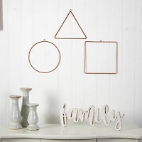 10" Metal Geometric Circlet Wall Art Décor (Set of 3)