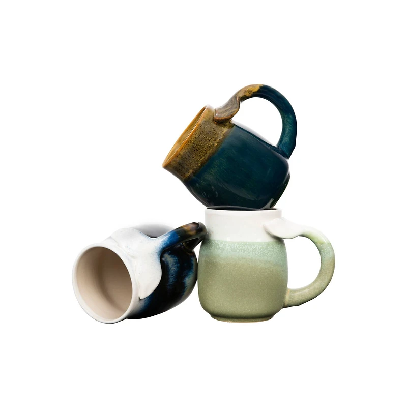 Hello Honey® Ceramic Mugs with Whale Tail Shaped Handle, 3ct.