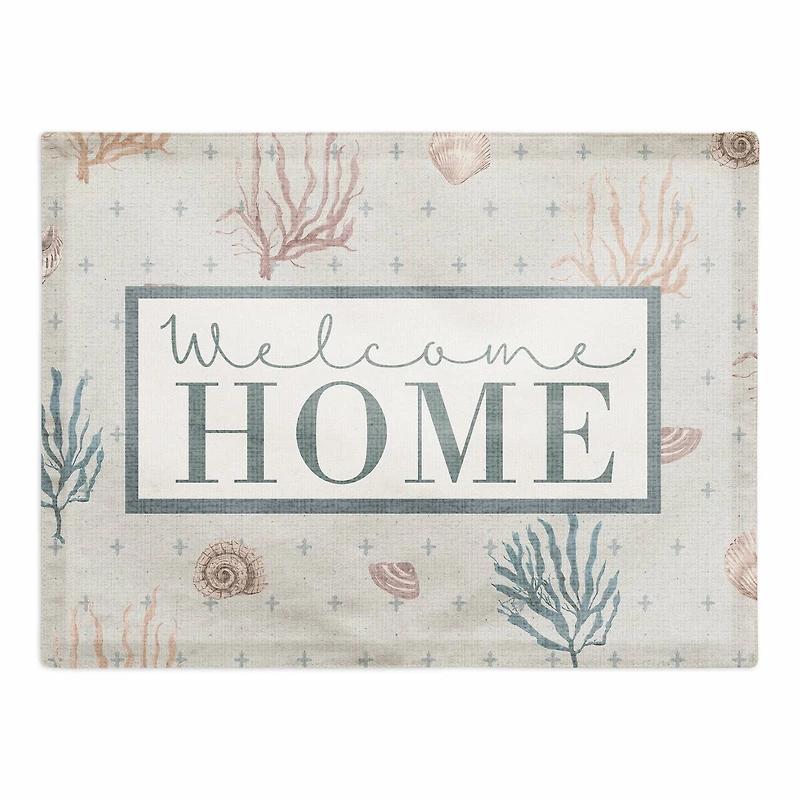 Welcome Home Multi Shell Coral & Plus Cotton Twill Placemat