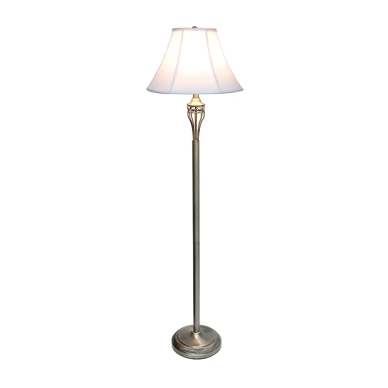Lalia Home Antique Brass Table and Floor Lamp Set