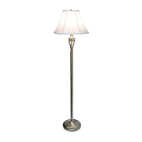 Lalia Home Antique Brass Table and Floor Lamp Set