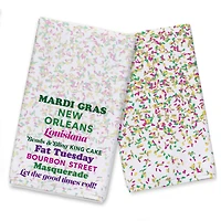 Mardi Gras Confetti Phrases Tea Towel Set