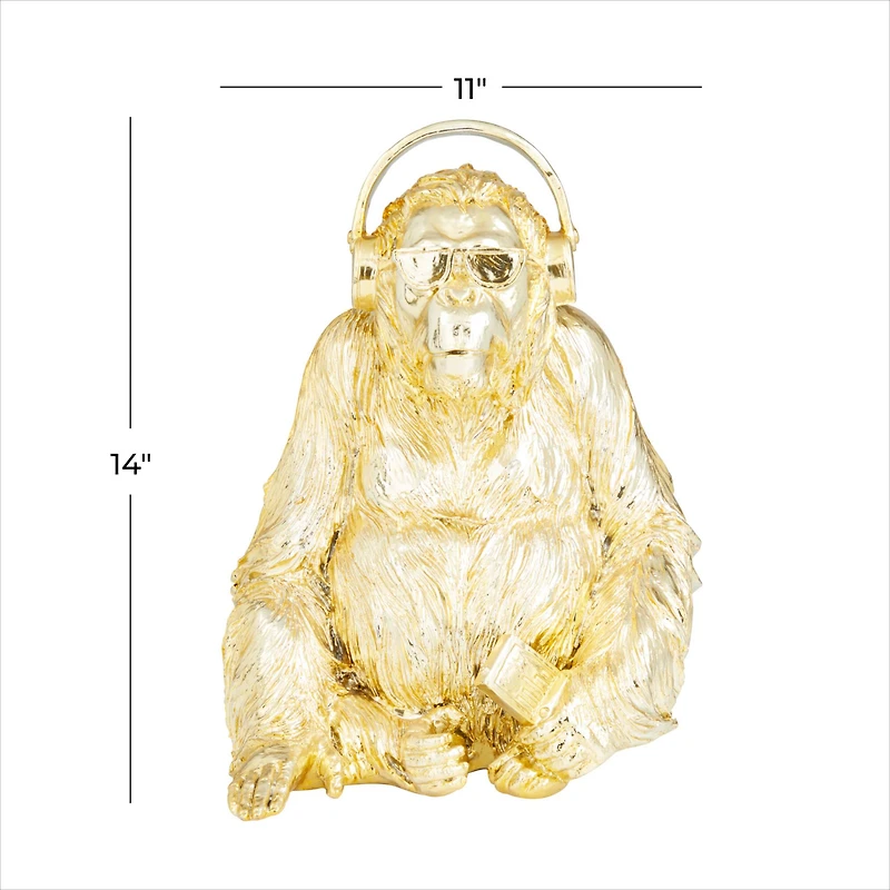 CosmoLiving by Cosmopolitan Gold Polystone Glam Sculpture, 14" x 10" x 10"