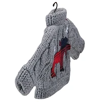 Ugly Sweater with Plaid Moose Christmas Ornament - 9" - Gray