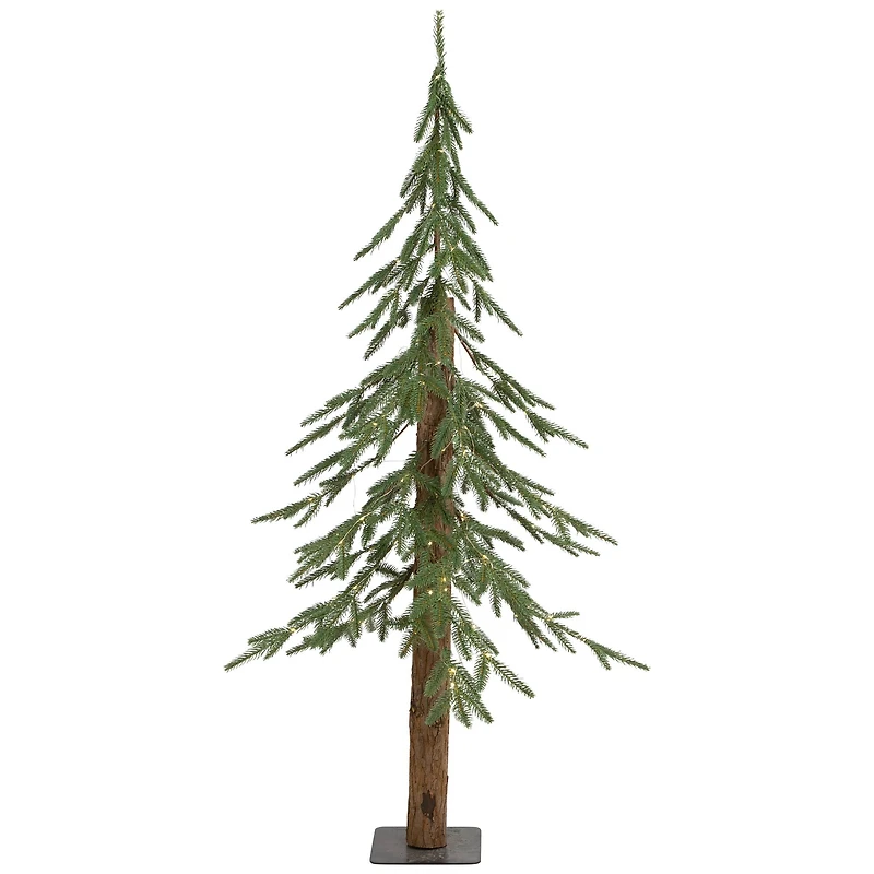 4ft. Pre-Lit Alpine Artificial Christmas Tree, Clear LED Lights