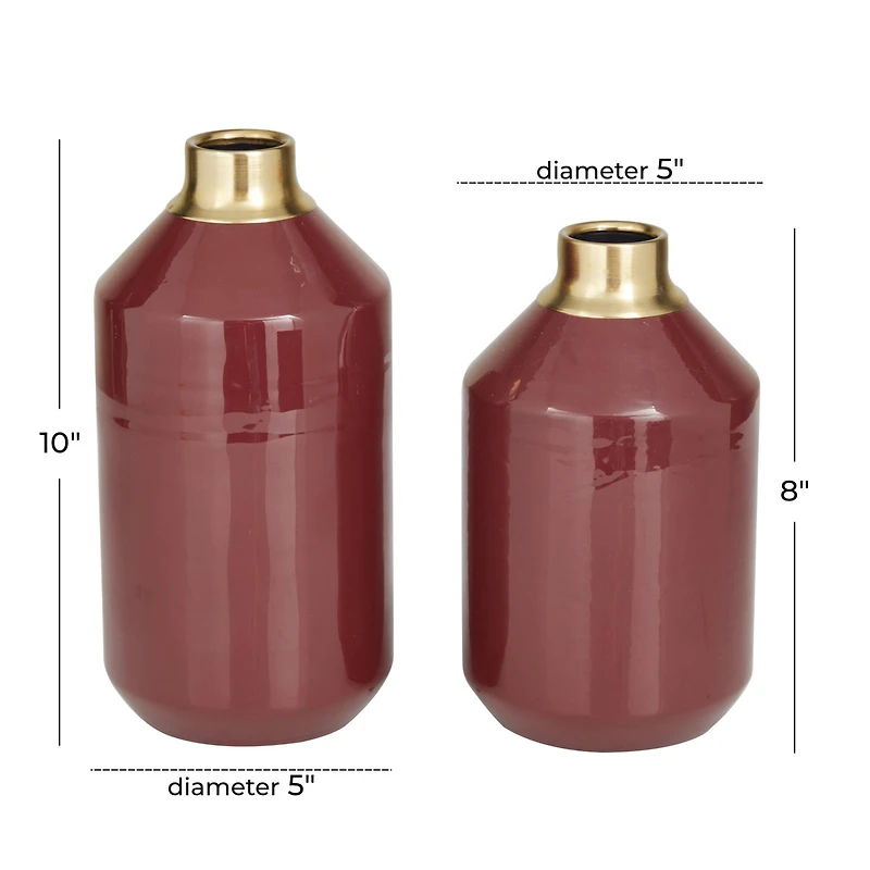 The Novogratz Set of 2" Metal Modern Vase