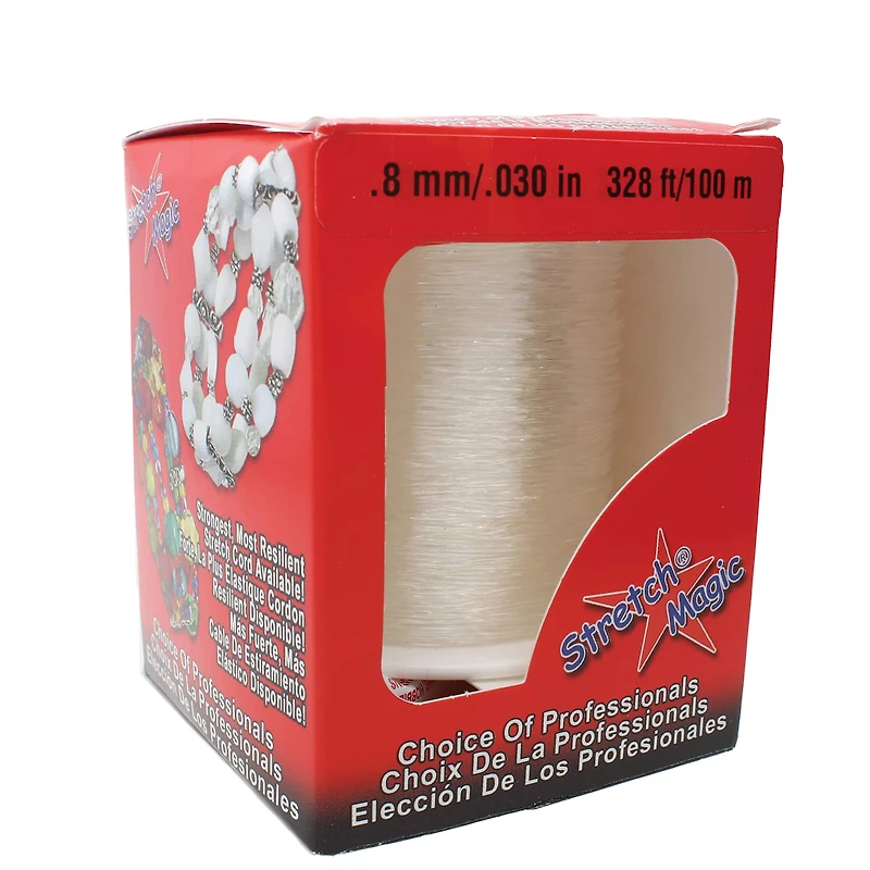 Stretch Magic® 0.8mm Clear Bead & Jewelry Cord with Glue, 100m