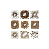 Gold Metal Rustic Wall Mirror Set