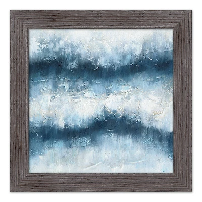 Painterly Abstract Waves Wall Print in Western Gray Frame