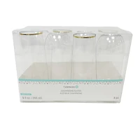 Gold Rim Stemless Champagne Flutes, 8ct. by Celebrate It™