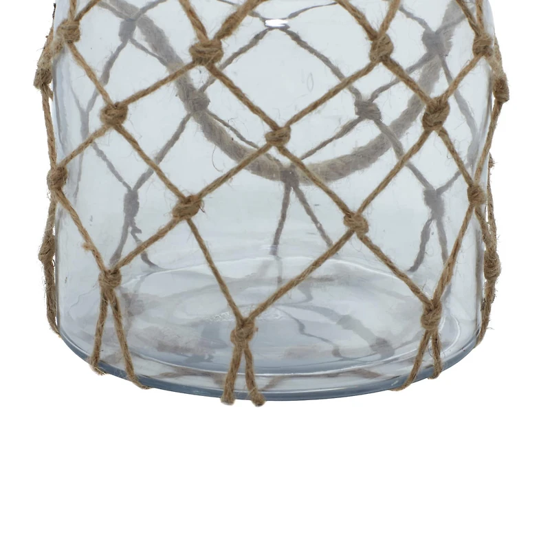 8" Glass Coastal Candle Holder Lantern