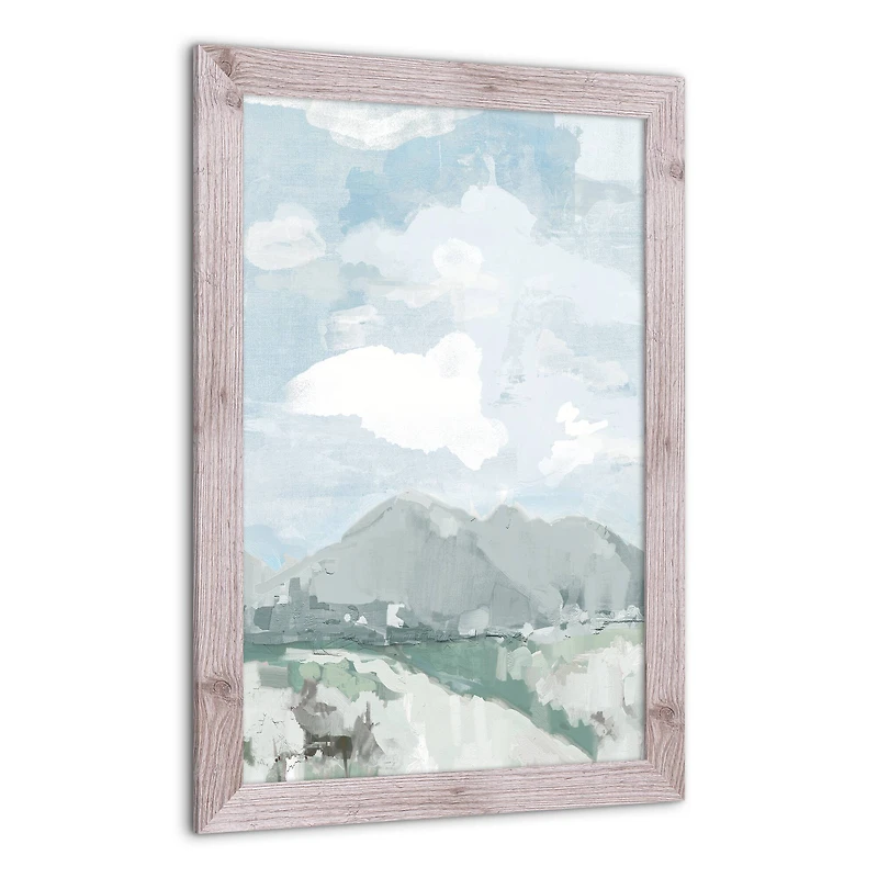 Abstract Mountains 20" x 30" Western White Framed Print