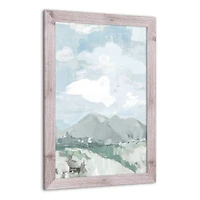 Abstract Mountains 20" x 30" Western White Framed Print