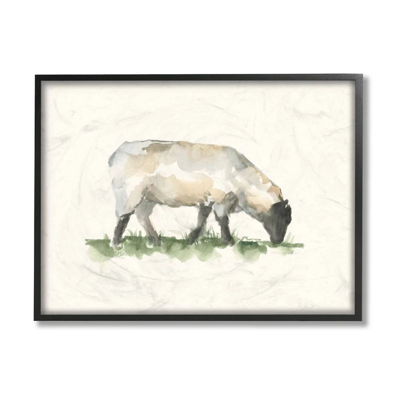 Stupell Industries Grazing Sheep Black Framed Wall Art