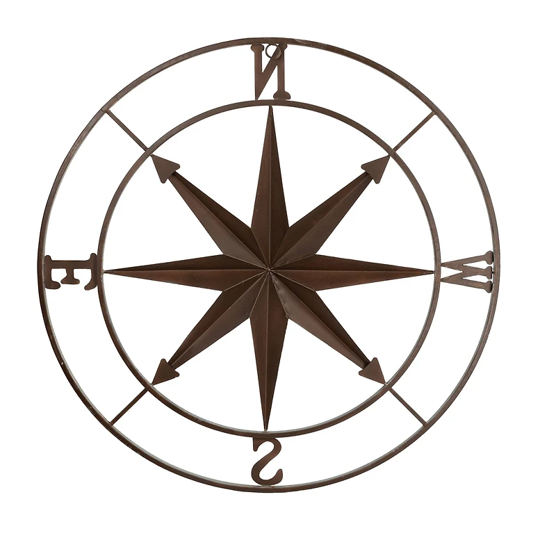Hello Honey® Metal Compass Wall, Distressed Aqua
