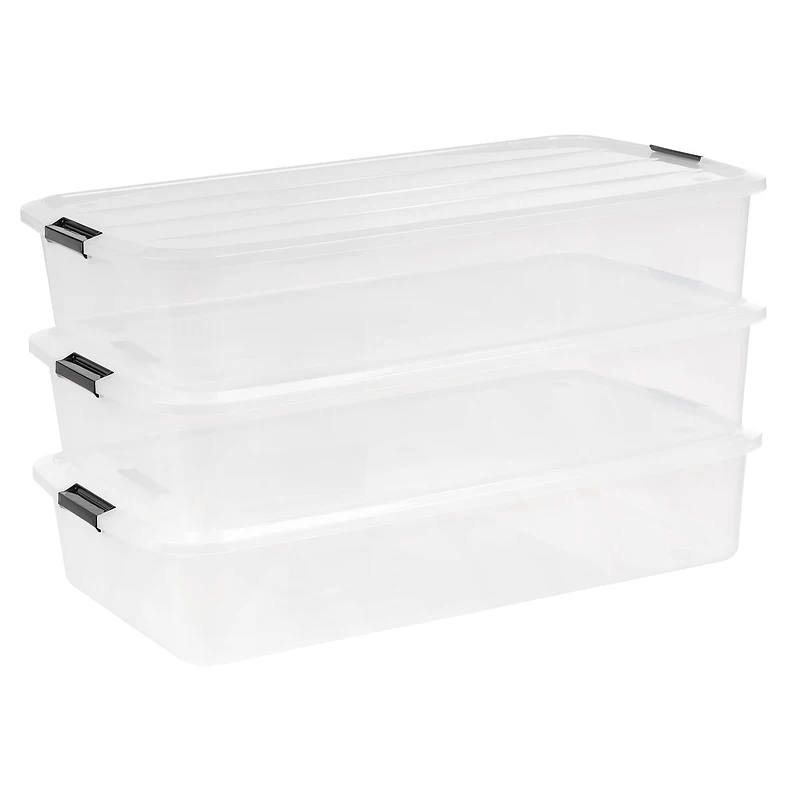 IRIS® 50qt. Clear Underbed Storage Boxes with Latching Lids, 3ct.