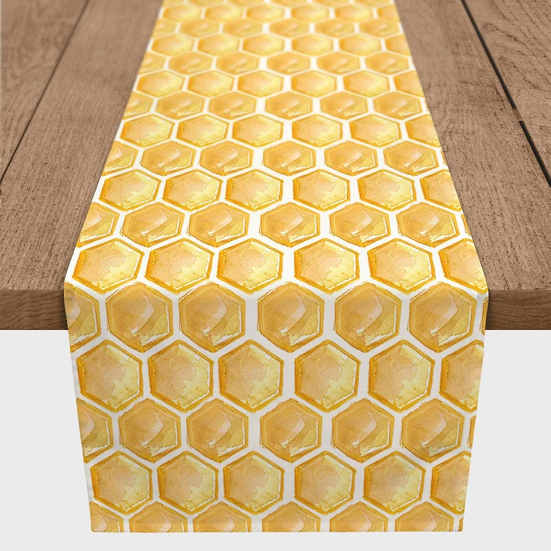 Painted Honeycomb 16" x 72" Cotton Twill Runner