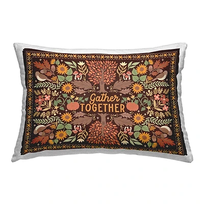 Stupell Industries Gather Together on Brown Outdoor Printed Pillow