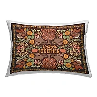 Stupell Industries Gather Together on Brown Outdoor Printed Pillow