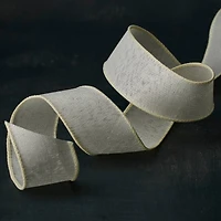 1.5" x 30ft. Ivory Faux Linen Wired Ribbon by Celebrate It™