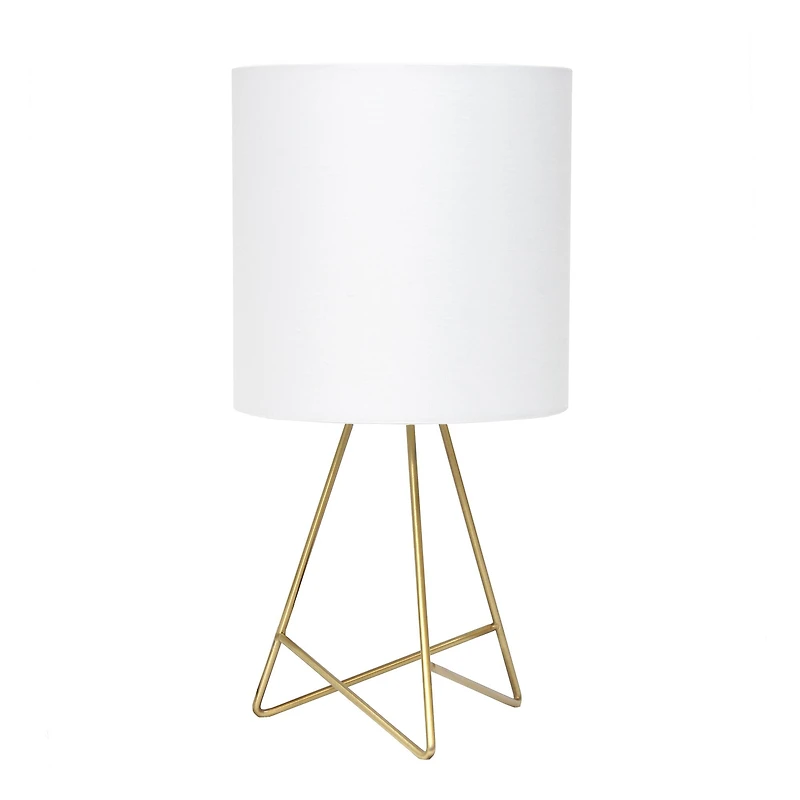 Simple Designs Gold & White Down to the Wire Table Lamp