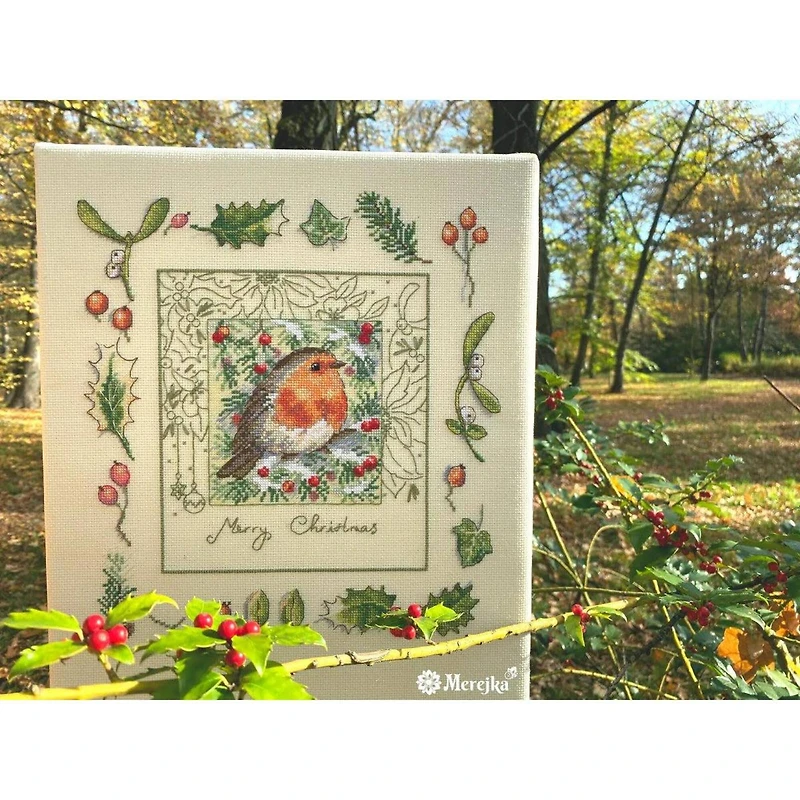 Merejka The Christmas Robin Counted Cross Stitch Kit
