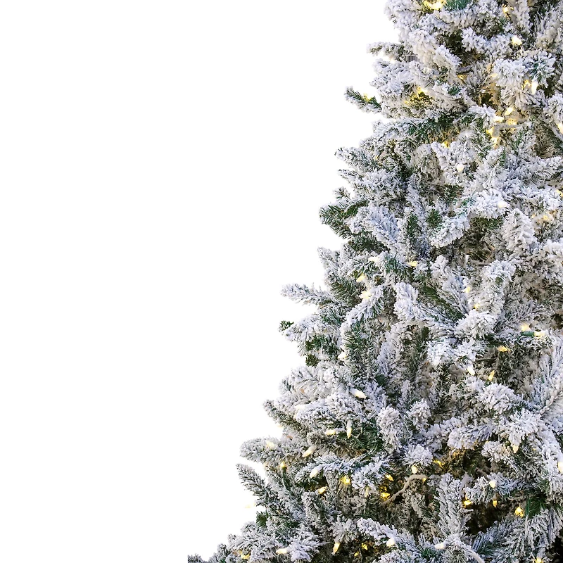 9ft. Pre-Lit Snowy Hudson Artificial Christmas Tree, Warm White LED Lights