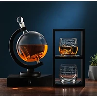 JoyJolt® Executive Computer 3-Piece Whiskey Decanter & Glasses Set