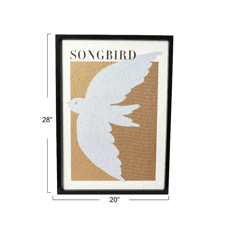 Framed Songbird Wall Décor