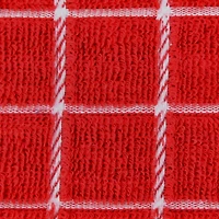 DII® Red Windowpane Terry Dishtowel, 4ct.