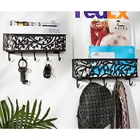Large Wall Mount Mail & Key Organizer Dark Grey