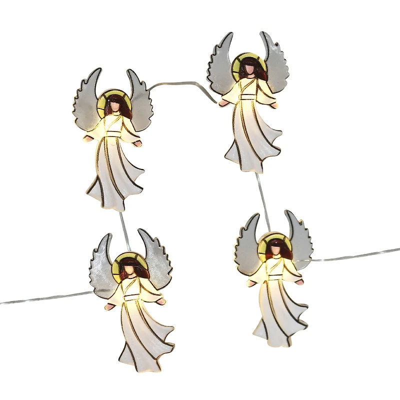 18ct. Warm White LED Angel String Lights on Silver Wire by Ashland®