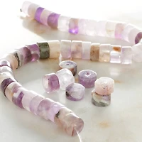 Pink Heishi Amethyst Round Beads by Bead Landing™, 6mm